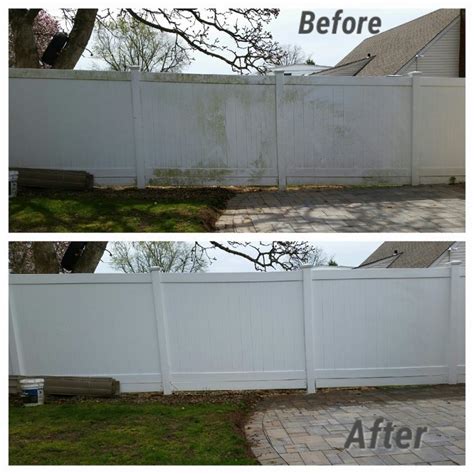 chanel black vinyl fence be power washed|how to wash vinyl fence.